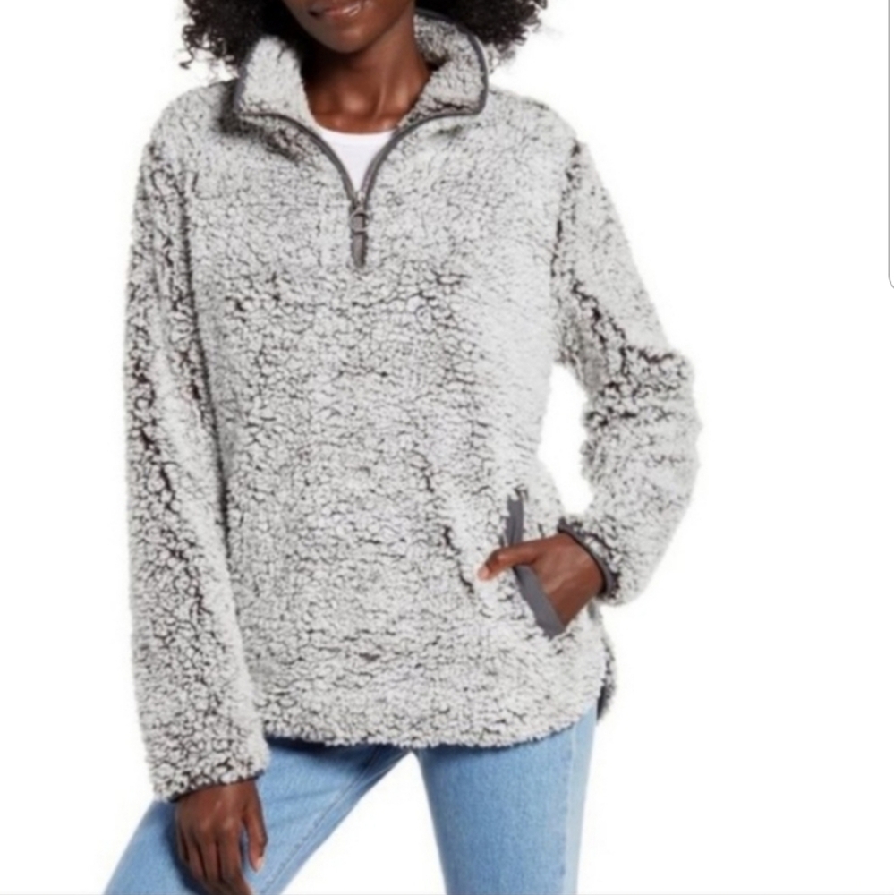 👙Thread & Supply quarter zip pullover fleece sweater